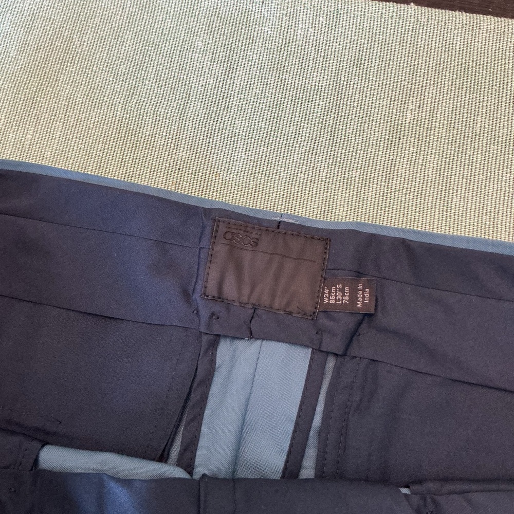 ASOS Men’s Dress Pants Teal Side Stripe Slim Fit 34x30 NWT - Picture 6 of 11